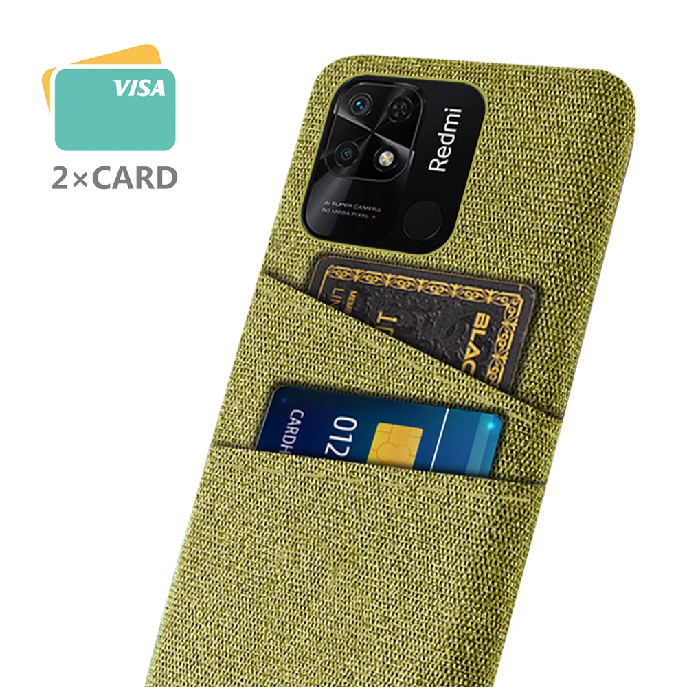 

For Xiaomi Redmi 10C Case Dual Card Fabric Cloth Luxury Business Cover For Redmi 10C Funda Coque Xiomi Redmi10C 10 C 6.71"