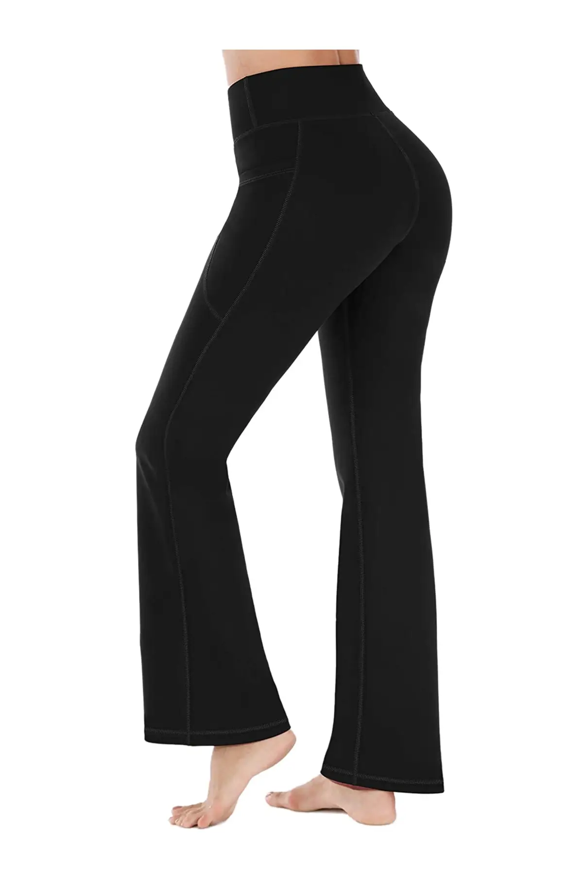 

Women's Black High Waist Toparlayıcı Double Pockets Leggings Bootcut In Turkey seamless comfortable