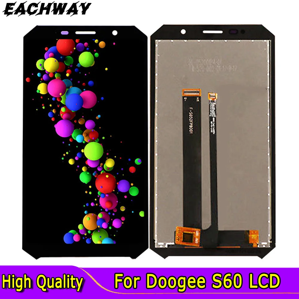 Проверенный рабочий ЖК-дисплей для Doogee S60, ЖК-дисплей, сенсорная панель, дигитайзер в сборе, запасные части для ЖК-экрана Doogee S60