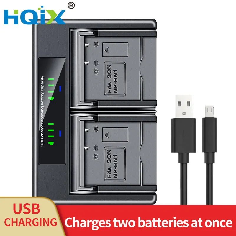 

HQIX for Sony DSC-WX150 WX30 W730 WX50 WX100 WX7 W570 W520 WX5C W830 QX10 Camera NP-BN1 / NP-BN Dual Charger Battery