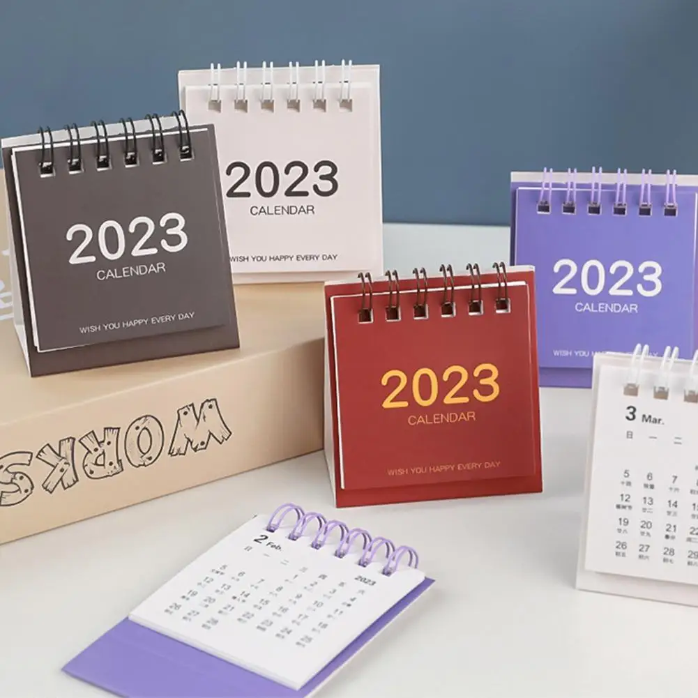

Настольный мини-календарь 2023, простой однотонный ежедневник, настольный планировщик, органайзер для дома, офиса, школы, Лидер продаж