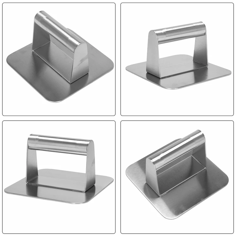 Пресс для гамбургеров из нержавеющей стали 5 5-дюймовый квадратный разбиватель