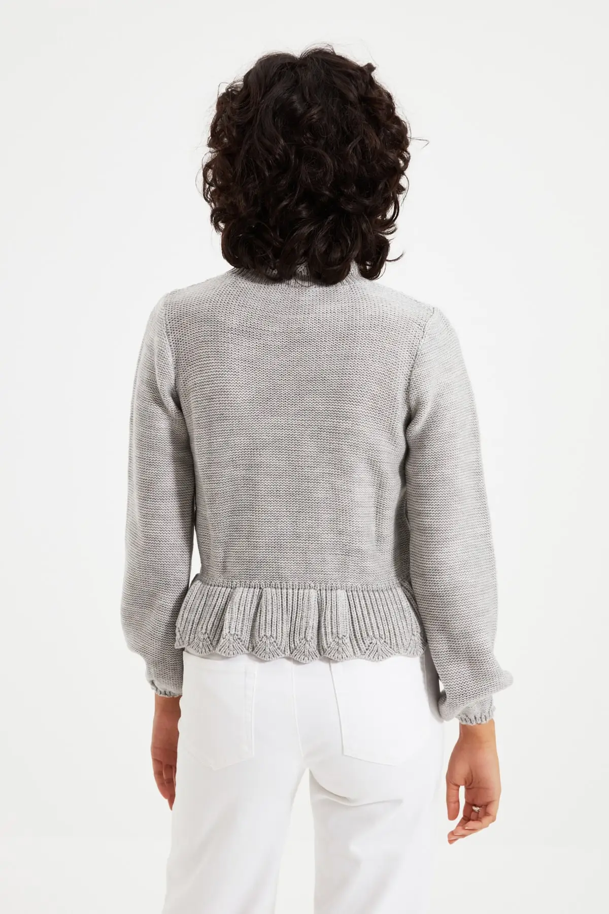 

Trendyol Mesh Detailed Flounces Knitwear Sweater TWOAW22KZ0457