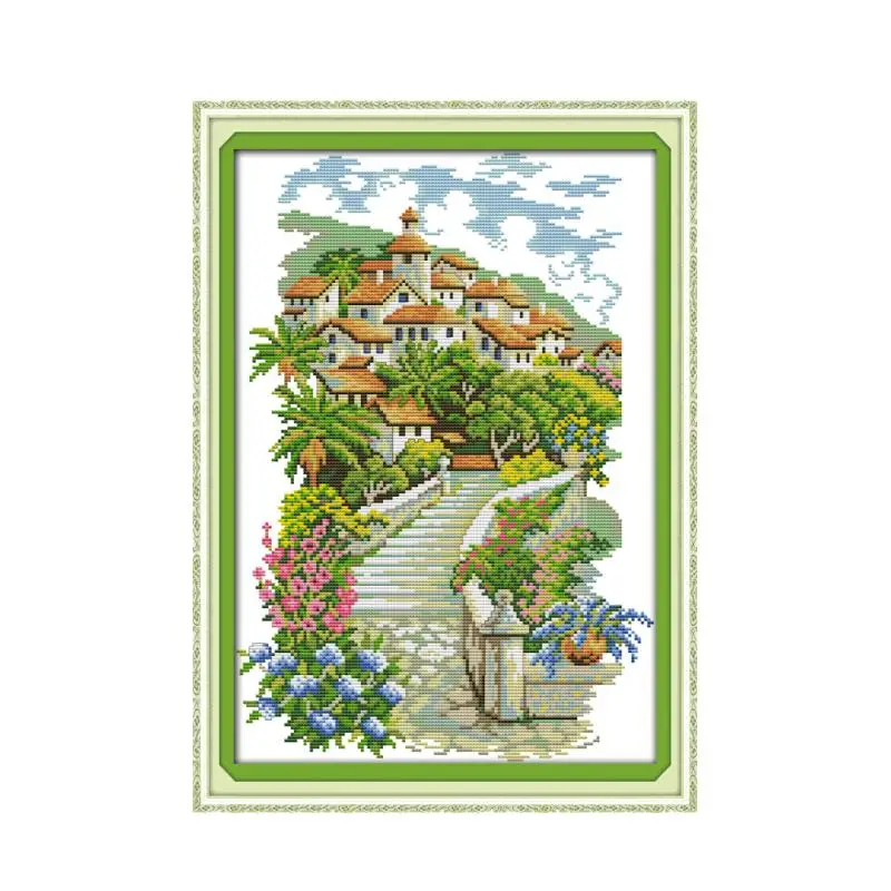 

European-style castles cross stitch kit 14ct 11ct count printed canvas stitching embroidery DIY handmade needlework