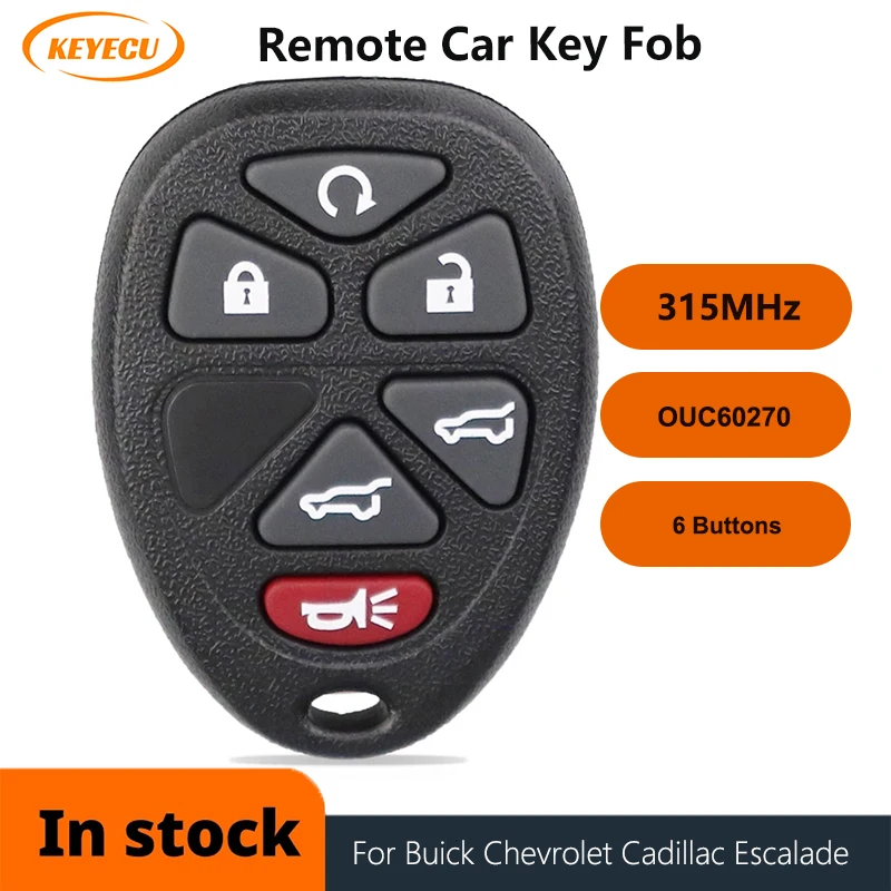 KEYECU 1/3 шт. 315 МГц 6 кнопок дистанционный Автомобильный ключ для Buick Chevrolet Cadillac Escalade