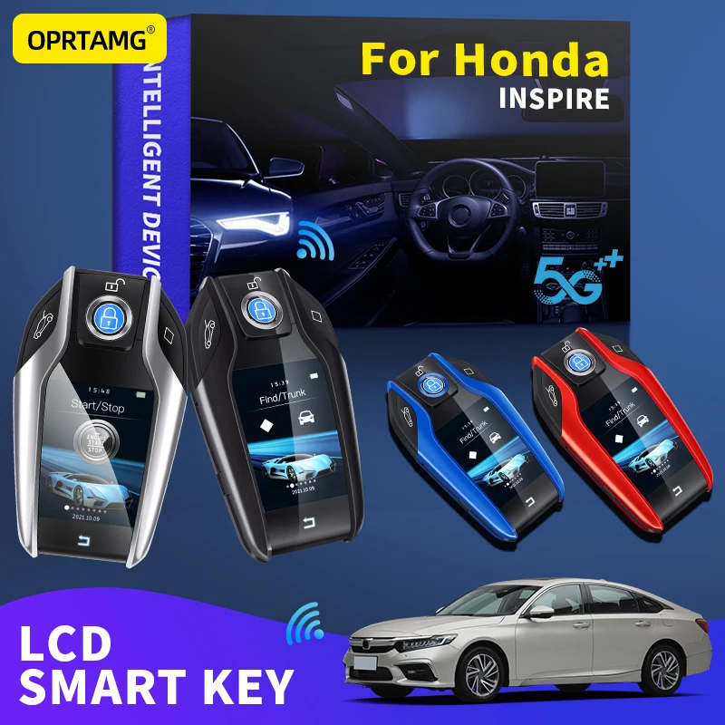 

For Honda INSPIRE 2000-2021 One-button start Modification Universal Car LCD smart key Car Remote Control Display Smart keychain