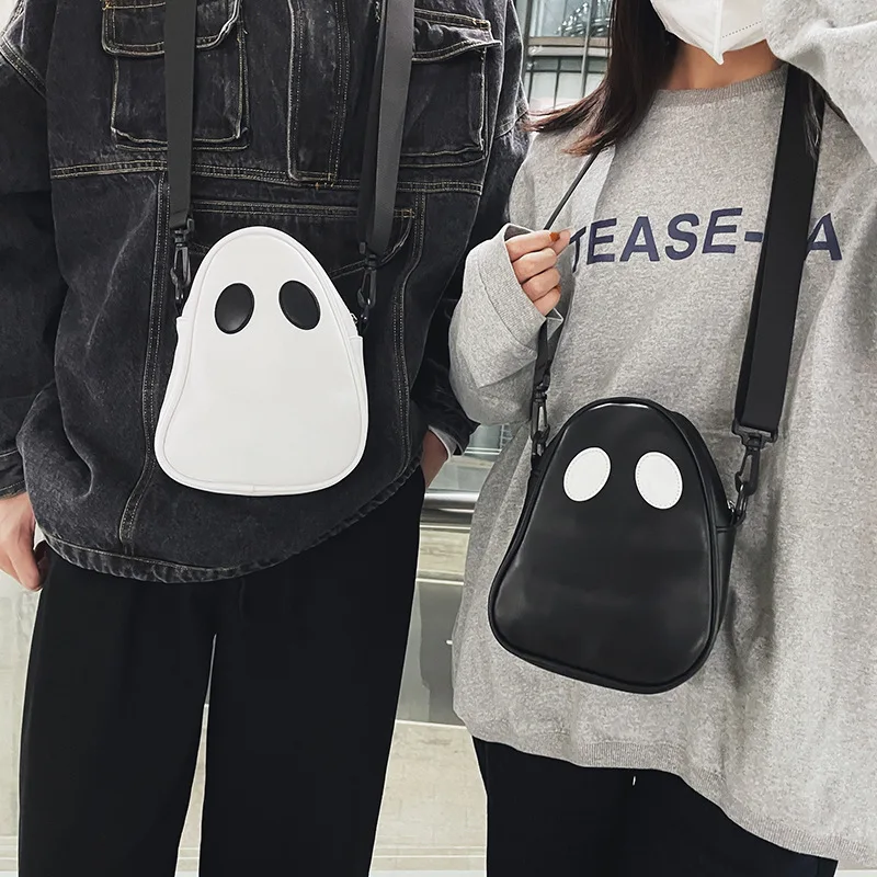 New Halloween Funny Ghost Personality Shoulder Bag Kids Cute Devil Contrast Color Stitching Messenger Bags for Boy and Girls