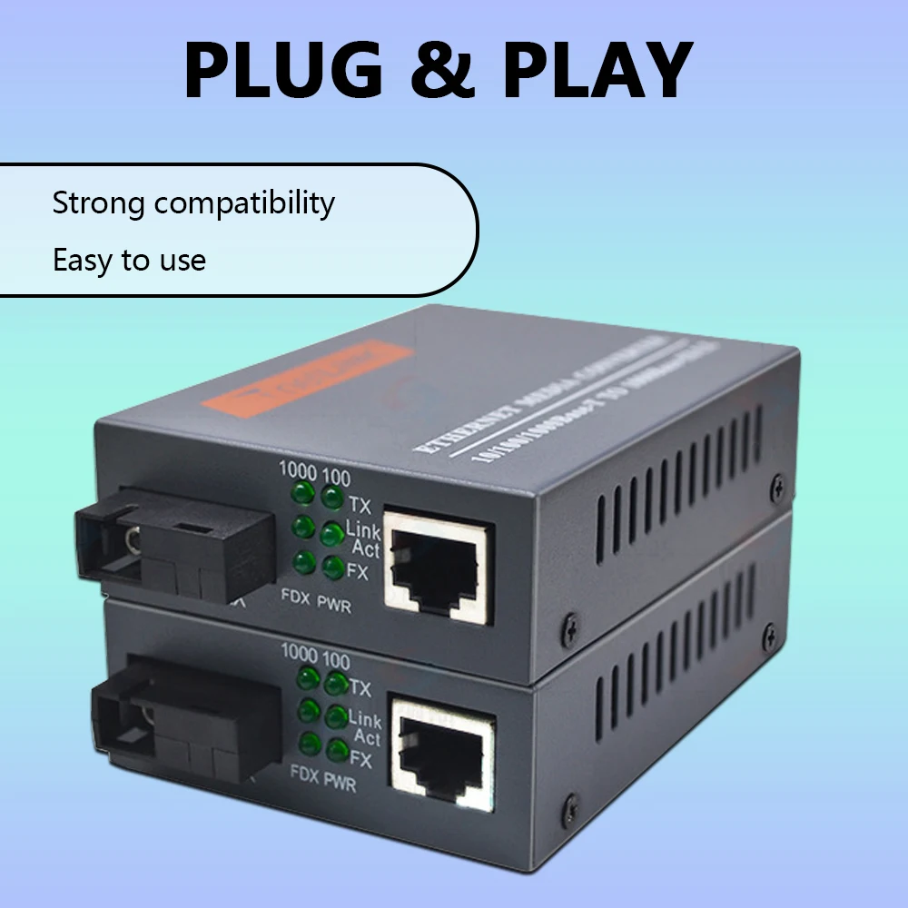 OPTFOCUS Fiber Optical Gigabit Media Converter SC 20km A B Transceiver SM FTTH Fiber Optic Media Converter Free Shipping