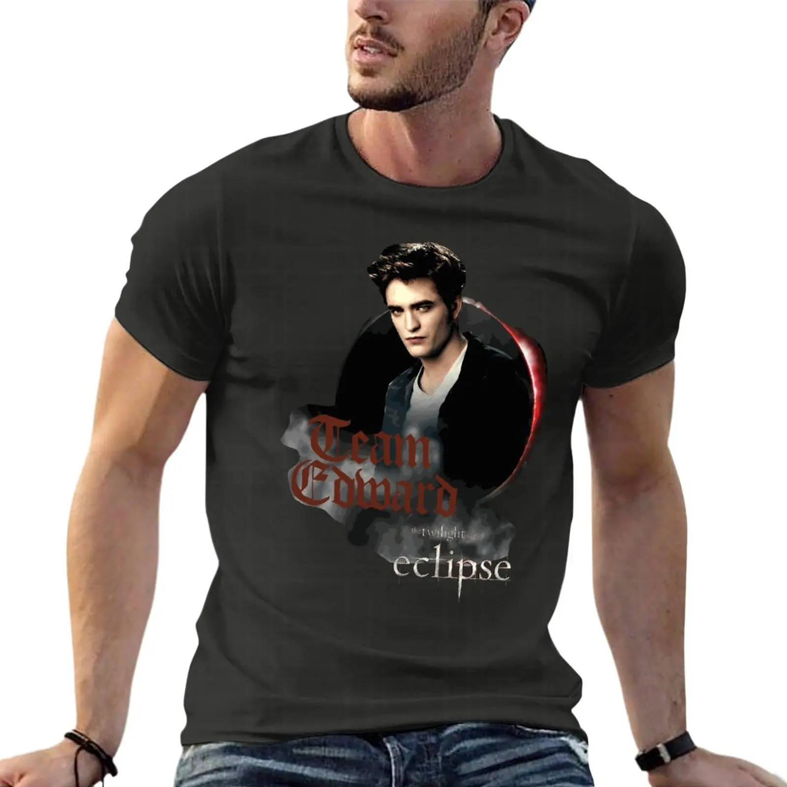 

Twilight Saga Eclipse Team Edward Oversized T Shirt Funny Men Clothing Short Sleeve Streetwear Plus Size Tops Tee
