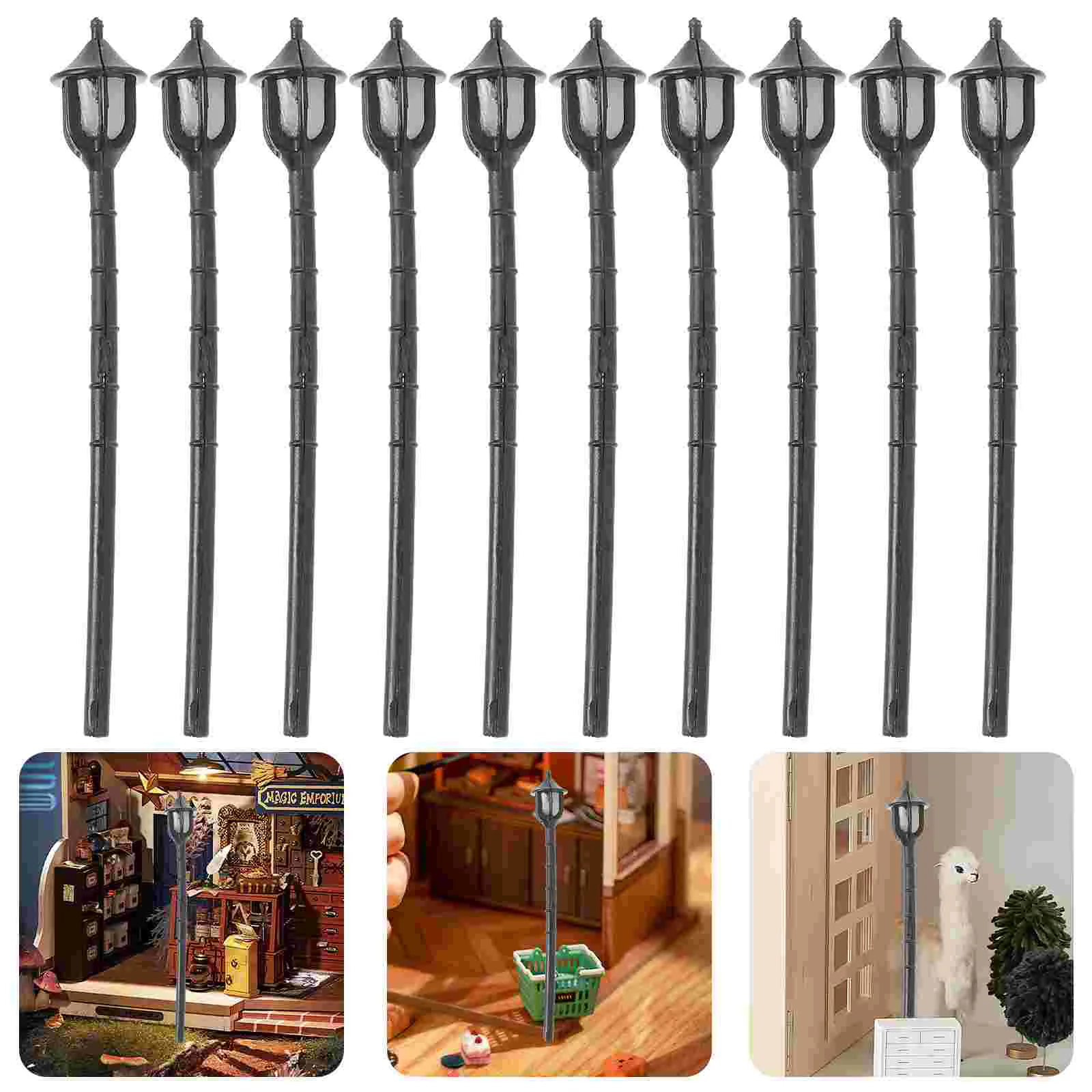 

10pcs Miniature Street Lamps Miniature House Street Lamps Mini Street Lamp Models Decors