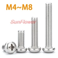 530 m4 m5 m6 m8 a2 304 stainless steel cross round phillips pan head screw bolt dia 2 3 4 5 8mm length 4 80mm