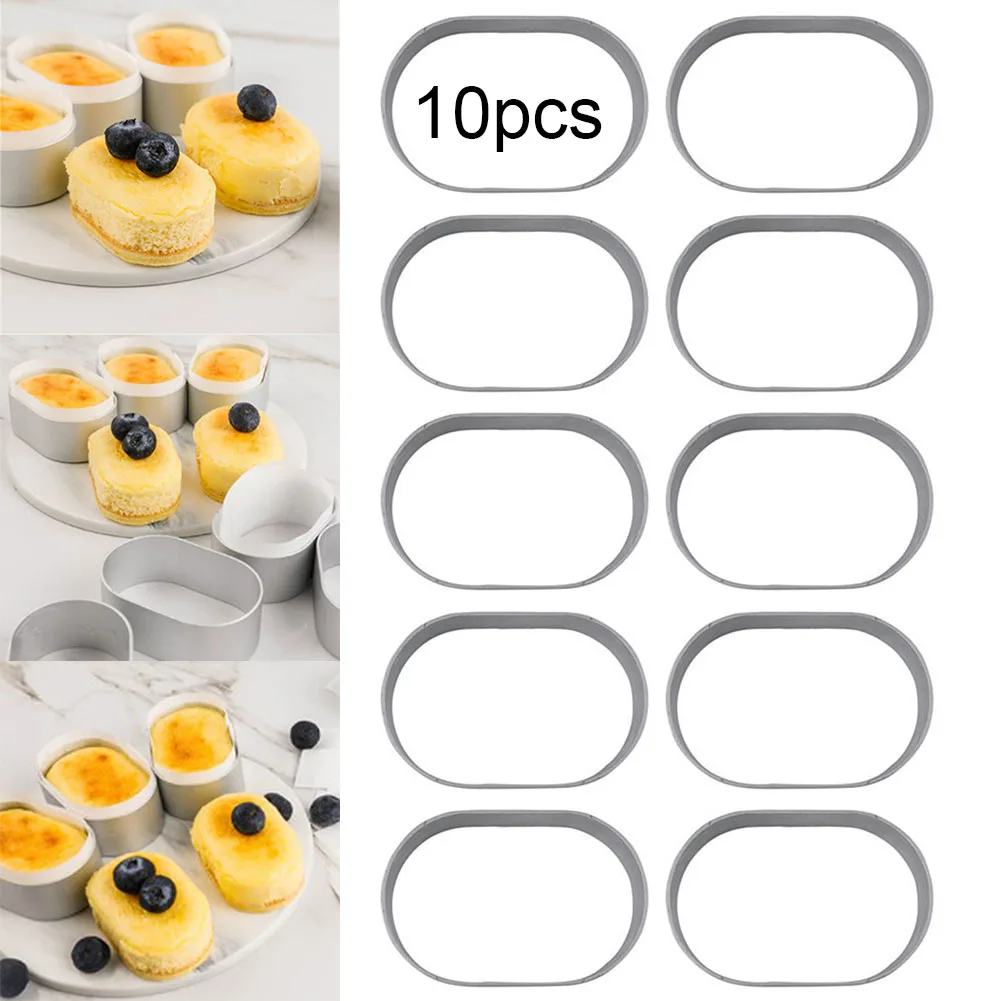 

10 шт. форма для выпечки (без бумаги для торта), мини алюминиевые овальные кольца в форме яйца для сыра и торта, полуготовые формы для хлеба