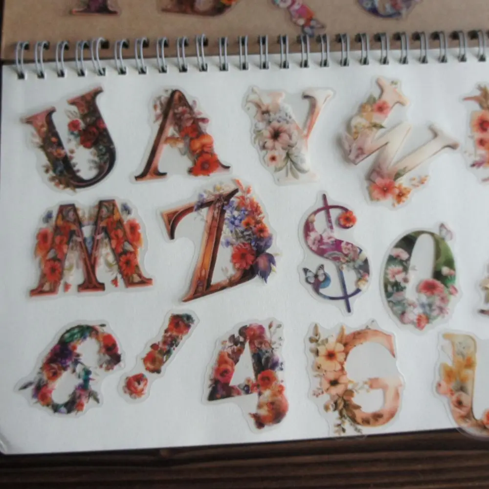 78 шт. наклейки из ПВХ в виде цветов и букв алфавита