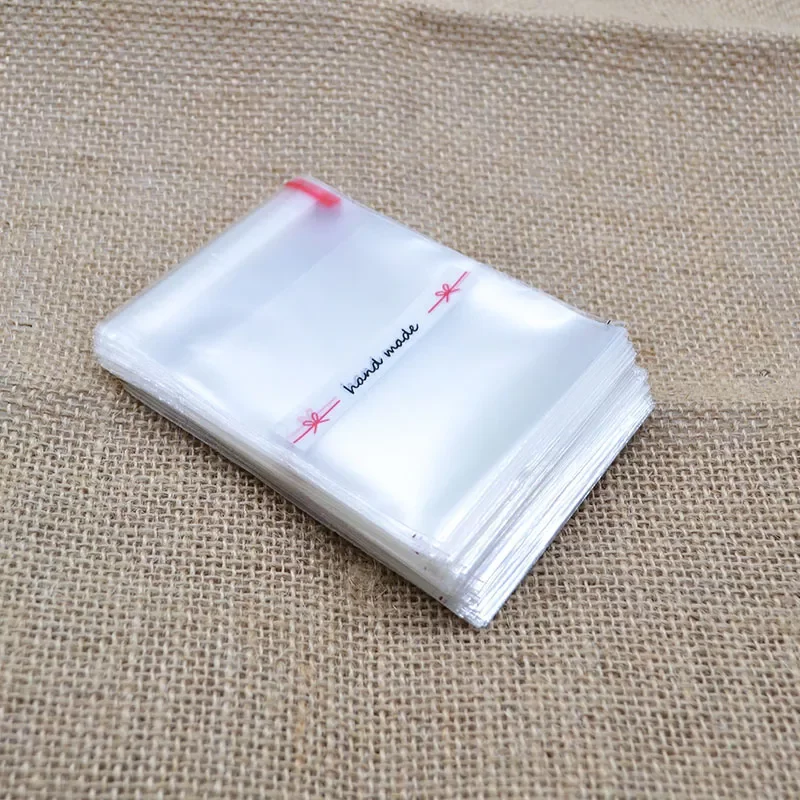 

50/100pcs Plastic Bags Handmade Letter Cookie&Candy Bag Self-Adhesive For Wedding Birthday Party Gift Bag Biscuit Packaging