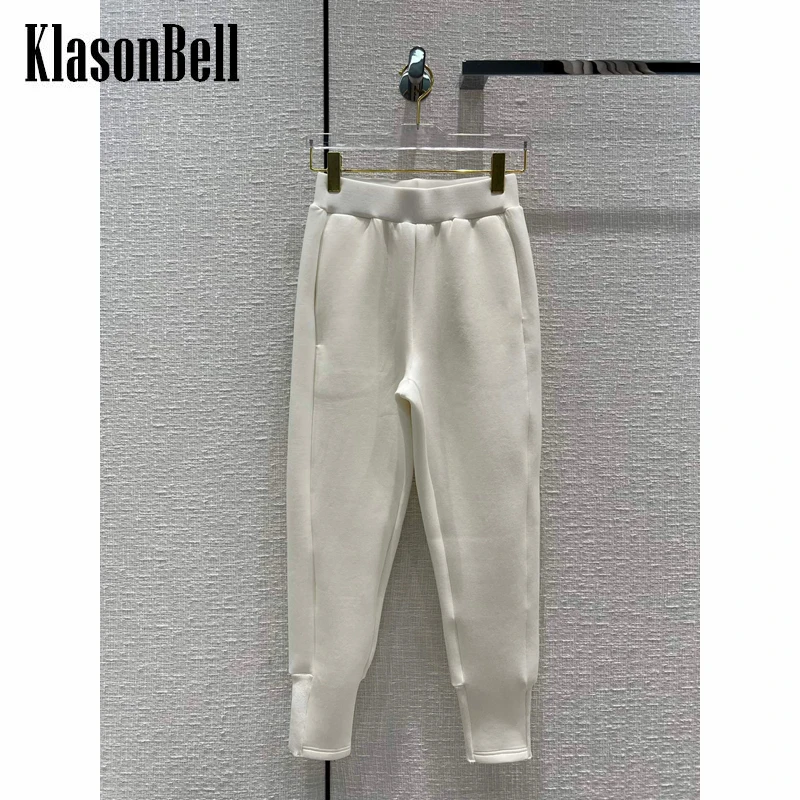 10.17 KlasonBell Fashion Contrast Color Star Letter Flocking Embroidery Sweatpants Women
