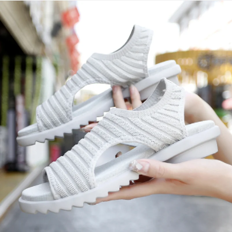 

Женские летние туфли размера плюс, модель 2022 года, удобные повседневные спортивные сандалии, женские сандалии на платформе, пляжная обувь в ...