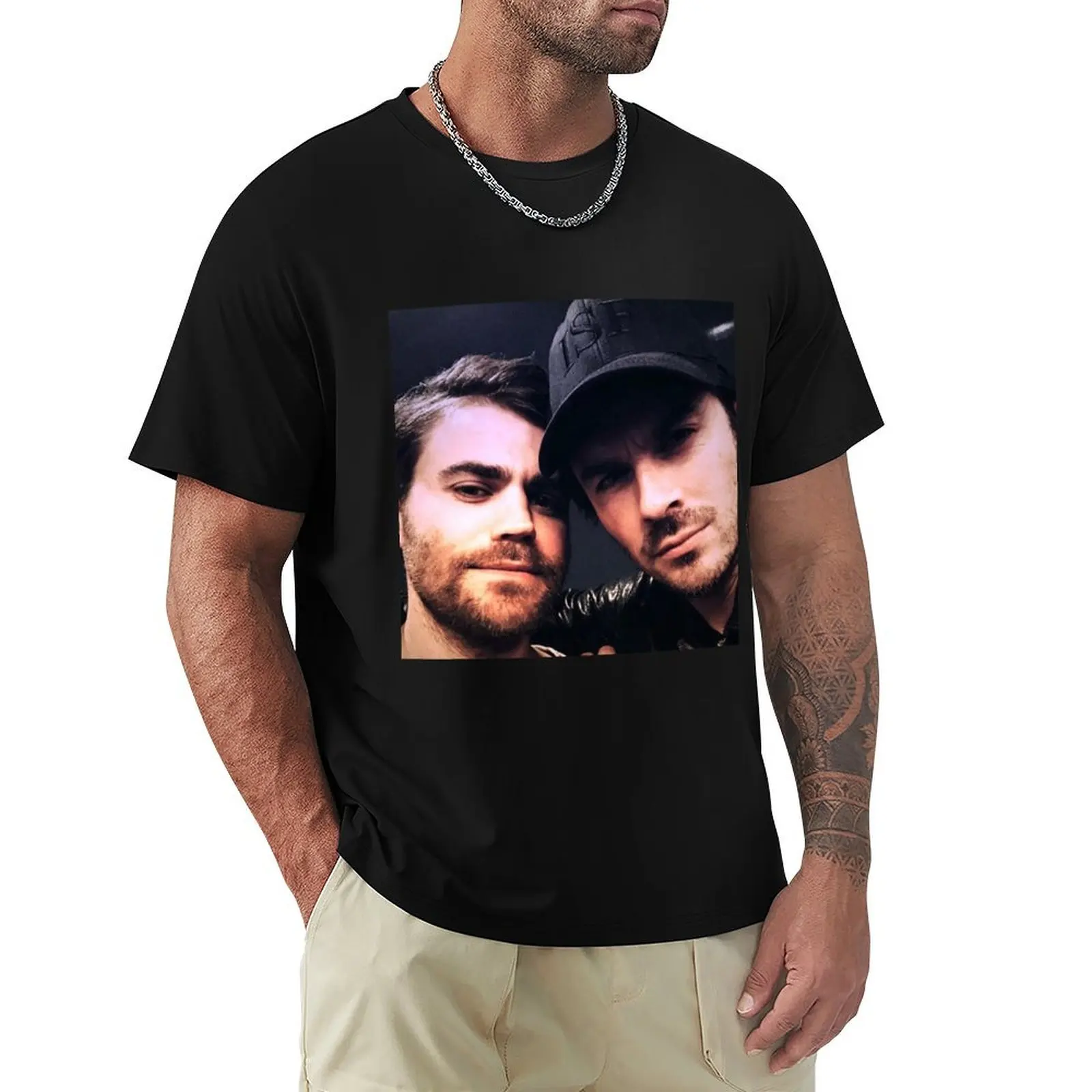 Футболка Paul Wesley and Ian Somerhalder летний топ мужская футболка футболки с рисунком