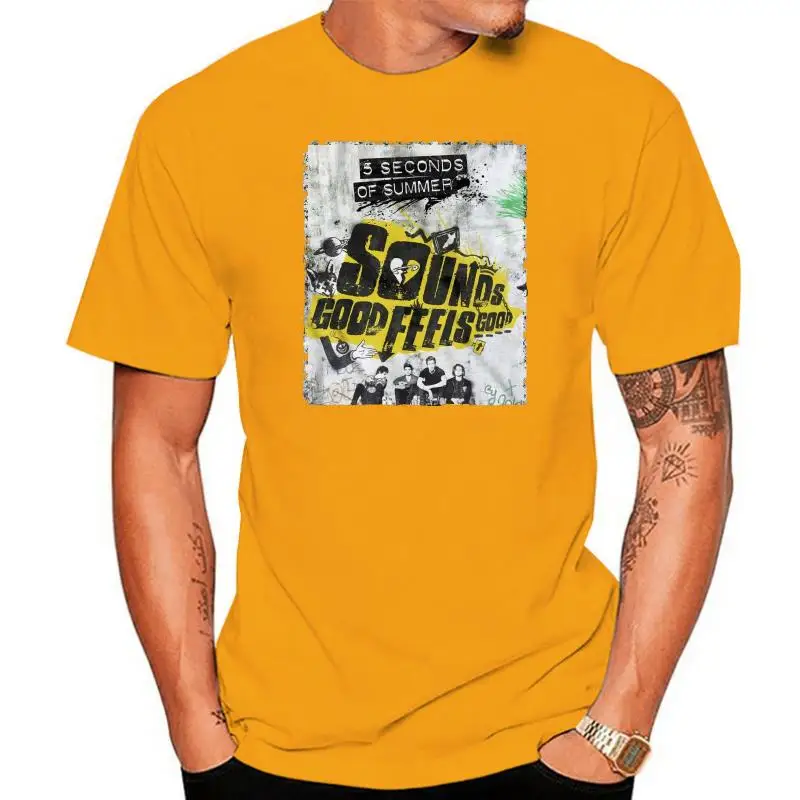 

5 Second Of Summer Sounds Good Feels Good Men T Shirt Cotton T-Shirt Fashion T Shirt top tee