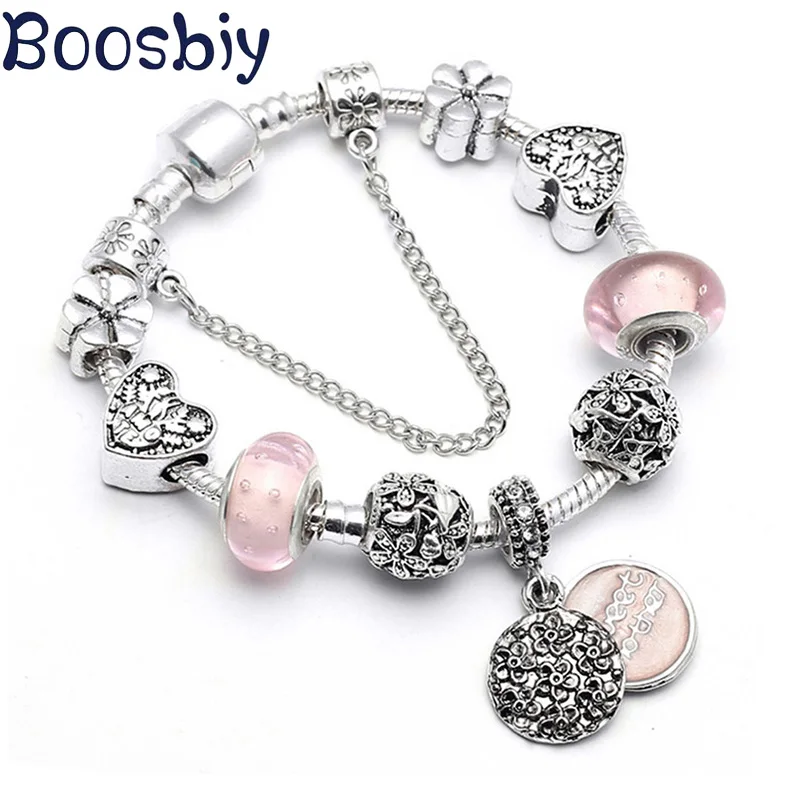 

Браслет в винтажном стиле с подвеской «милая мама»