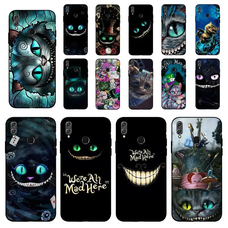 

Disney Alice in Wonderland Cat Phone Case for Huawei Honor 10 i 8X C 5A 20 9 10 30 lite pro Voew 10 20 V30