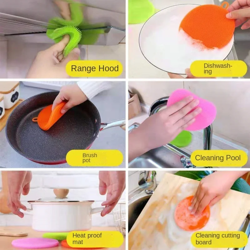 6 шт. силиконовые щётки для мытья посуды