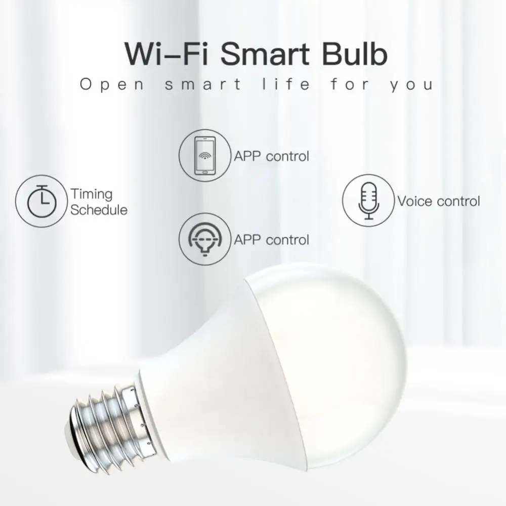

Dimmable Wifi Bulb Voice Control Led Light Bulb E27 E26 B22 9w Smart Light Bulb Work With Alexa Google Home