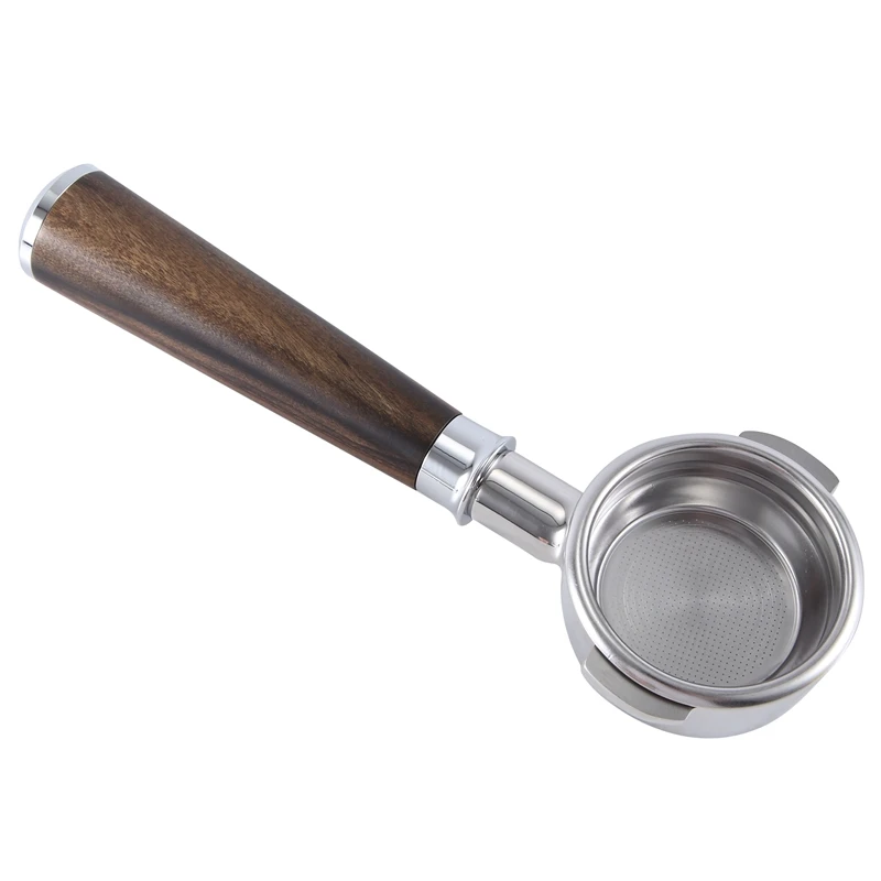 

Best 58Mm Double Ear Coffee Machine Filter Holder E61 Bottomless Portafilter With Wooden Handle