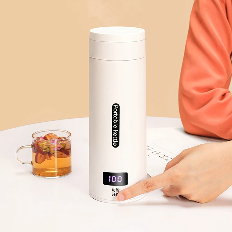 

500ml Portable Electric Kettle Travel Boiling Water Cup Smart Heating Cup Temperature Control Kettle with Digital Display 220V