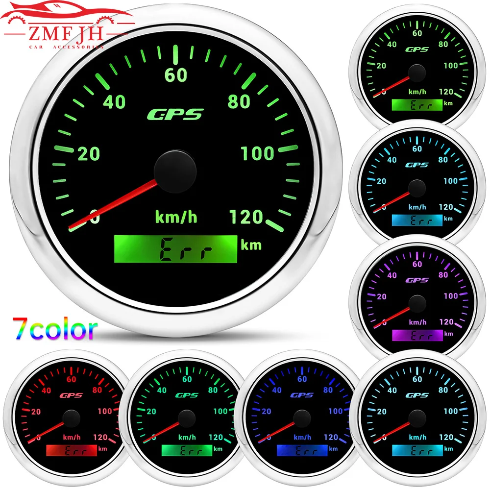 Speedometer For Motorcycle Marine Boat 7 Color Backlight 30~