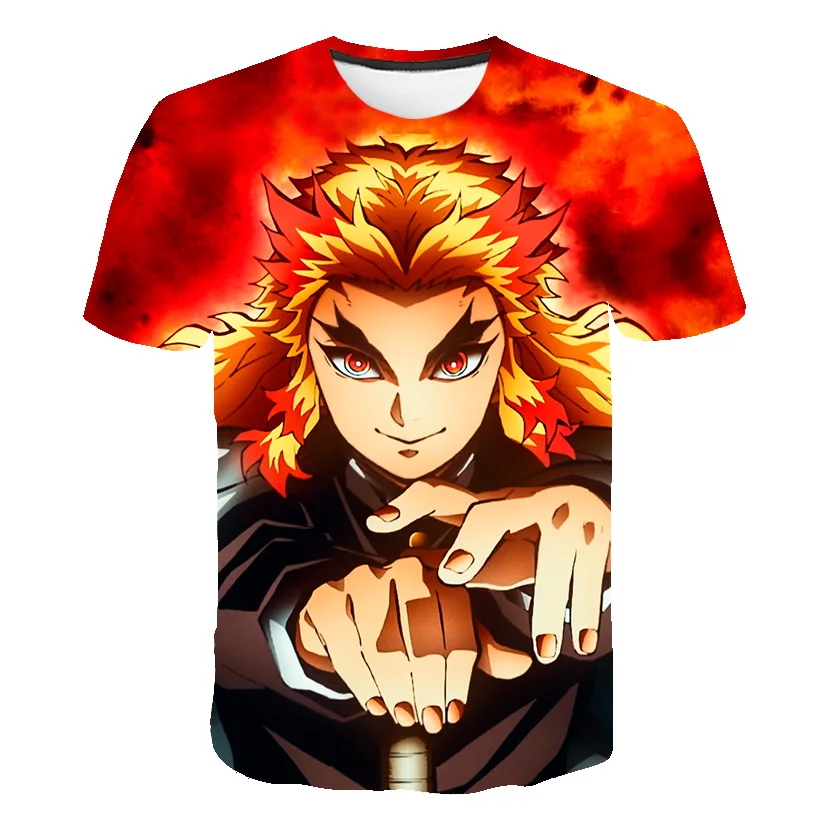

NEW 2022 Demon Slayer Children's Animated Harajuku T-Shirt Kimetsu Non Yaiba Cosplay Ghost Blade Print T-Shirt 3-14years Old