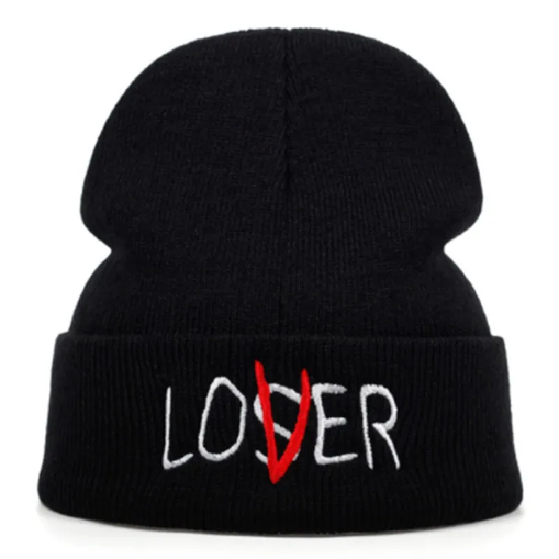 

Брендовые облегающие шапки для женщин, зимняя теплая шапка с вышивкой, модная Шапка-бини, шапка унисекс, эластичная вязаная облегающая шапк...