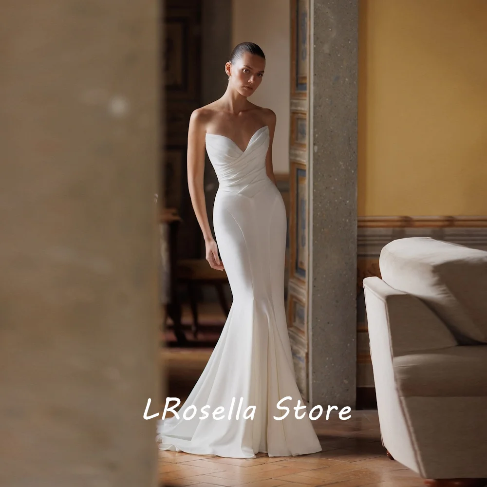 Свадебное платье LRosella сексуальное атласное в форме сердца с рюшами и вырезом