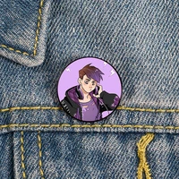 virgil pattern printed pin custom funny brooches shirt lapel bag cute badge cartoon enamel pins for lover girl friends