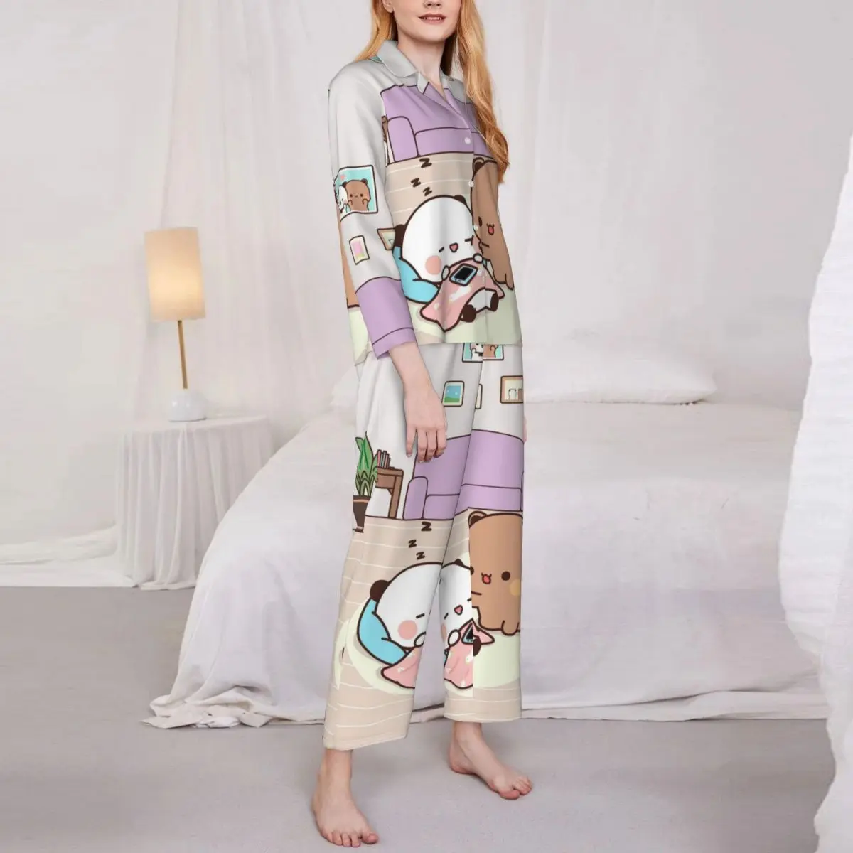 Женский пижамный комплект Panda Bear Hug Bubu Dudu из 2 предметов для женщин повседневный