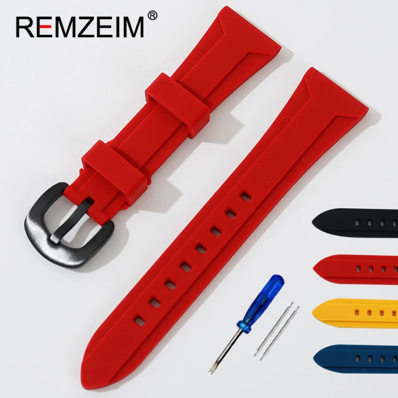 

Мягкий силиконовый спортивный ремешок для часов 22 мм, 24 мм, 26 мм, резиновый водонепроницаемый сменный Браслет для дайвинга, ремешок для часо...