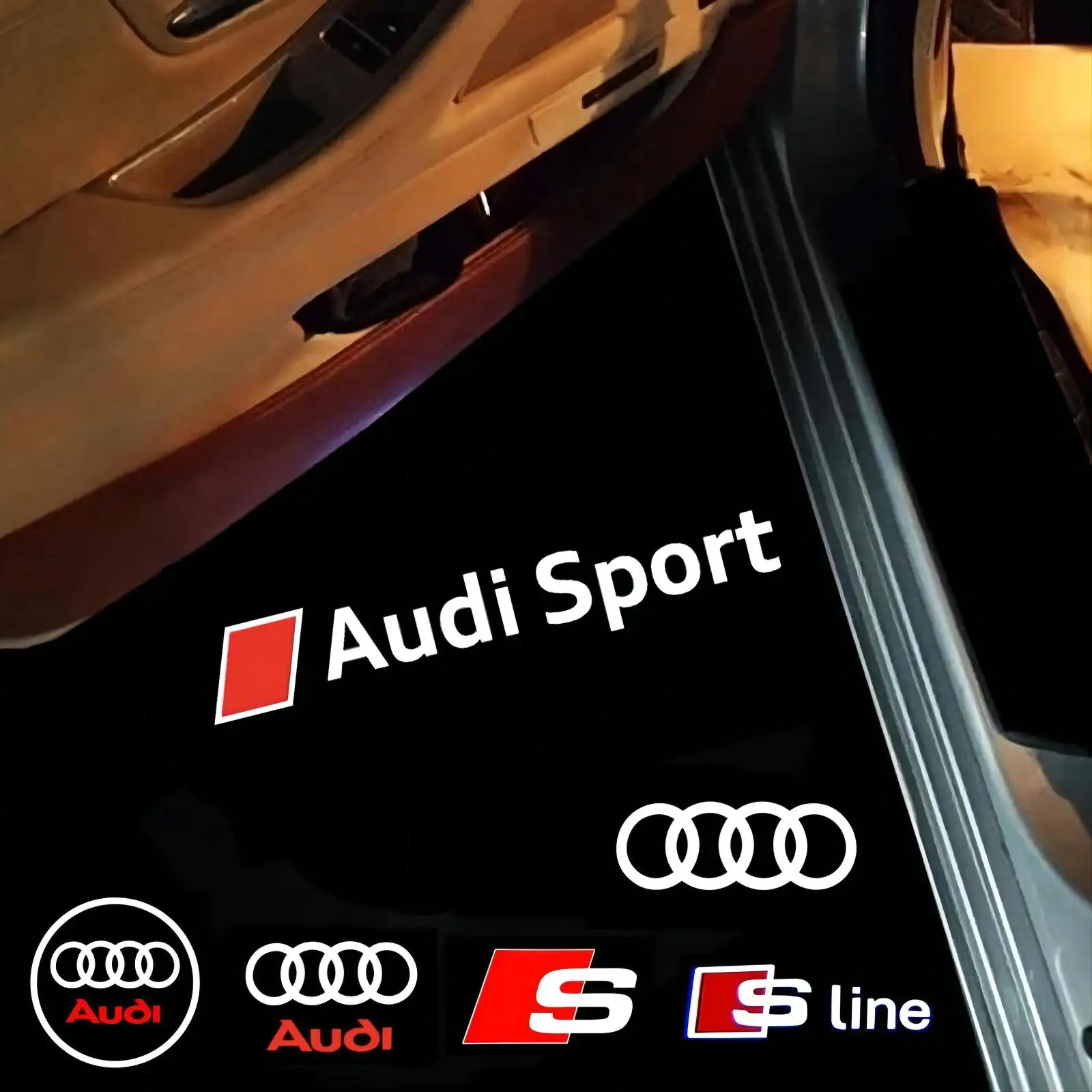 СВЕТОДИОДНЫЙ ЭМБЛЕМА для логотипа автомобильной двери Audi Sport S line A4 B5 B6 B7 B8 Q3 Q5 Q7 A6 C5