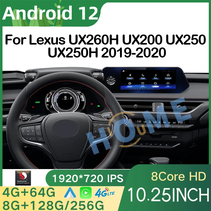 

New Snapdragon Android 12 Car Radio GPS Navigation For Lexus UX ZA10 UX200 UX250h 2018-2022 Multimedia Player CarPlay Autoradio