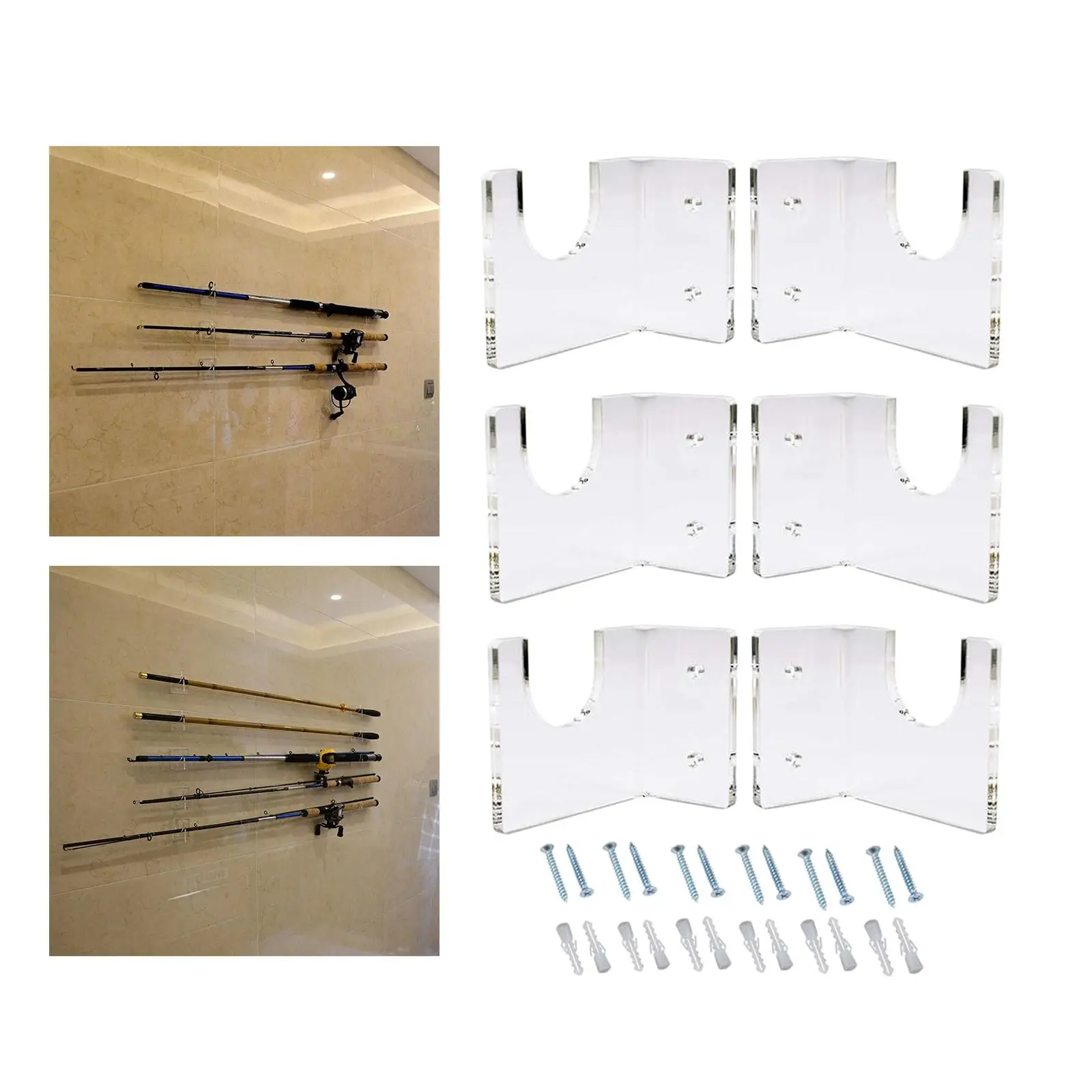 6 шт. акриловый держатель для удочки потолочная стойка рыбалки поддержка лодки