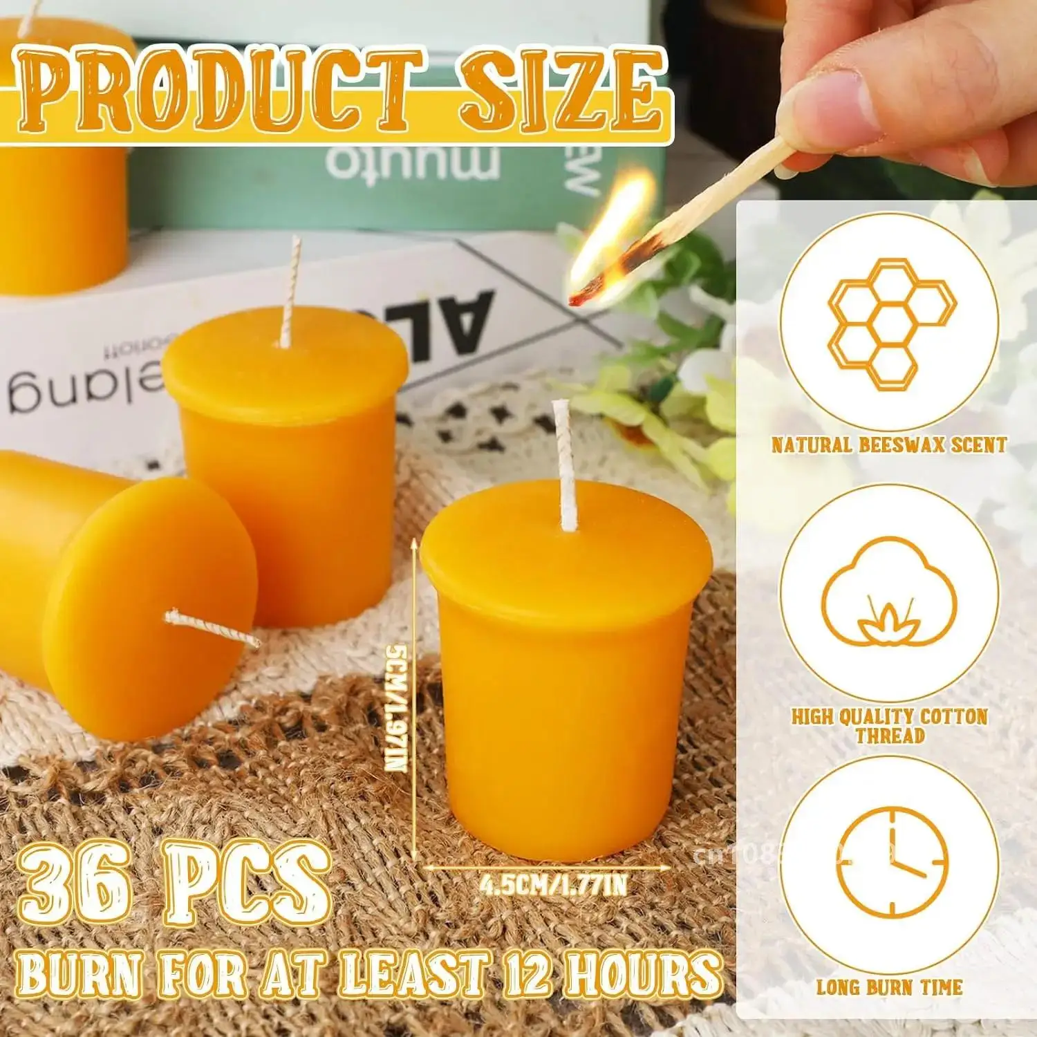 6-48 шт. вотивные свечи из пчелиного воска восковые ручной работы с пчелиным воском