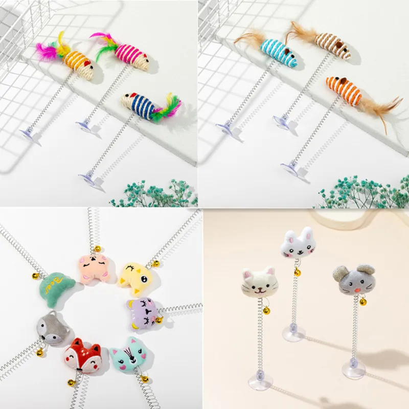 

Весенняя игрушка для кошек Sisal, мультяшная кукла, игрушка для домашних животных, Tease, котенок, интерактивный облегчающий скуку, 1 шт., случайны...