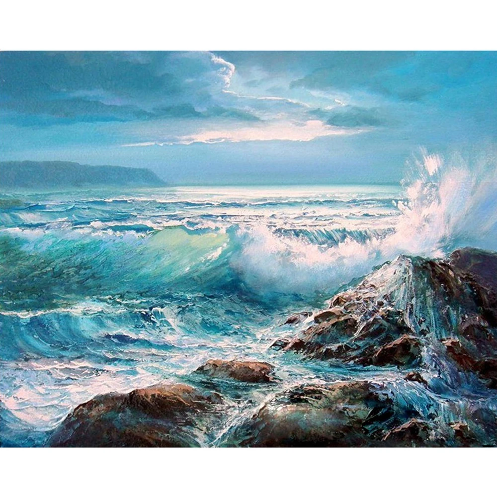 

Nature Landscape Scenery 11CT Cross-Stitch Full Kit Embroidery Sewing Hobby Knitting Needlework Living Room Counted Festivals