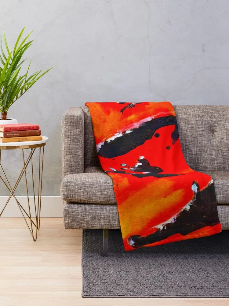 Красная абстрактная композиция - Art Informel сюрреализм Henri Michaux Vibante Edition Плед Диван