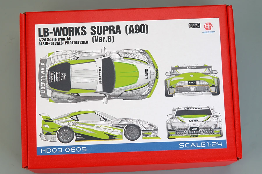 

Hobby Design 1/24 LB-Works Supra (A90)(Ver.B) Trans-Kit Hand Made Model Set Resin+PE+Decals+Metal HD03-0605