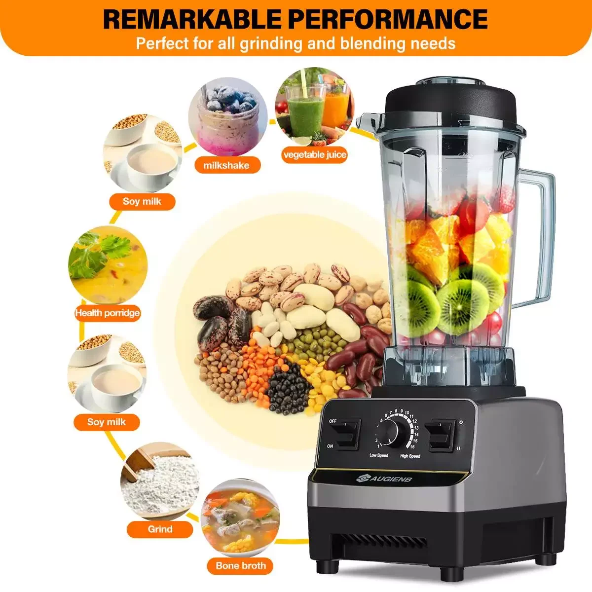 

3500W 4HP Heavy Duty Commercial Grade Timer Blender Mixer Juicer Fruit Food Processor Ice Smoothies BPA Free 2L Jar