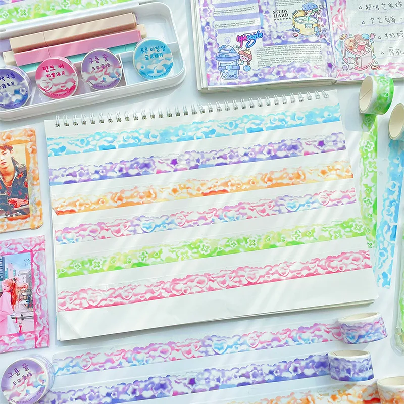 

Серия кремовых облаков, бумажная лента, фиолетовые облака, закат, розовое побережье, «сделай сам», дневник, скрапбукинг, планировщик, календ...