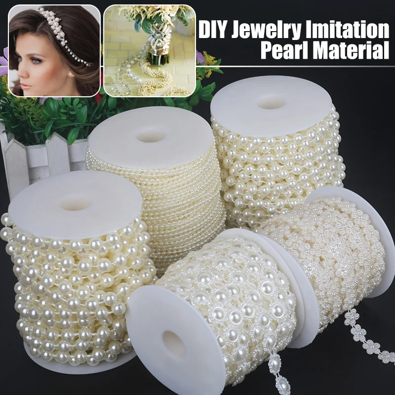 

5/10 Meter Imitation Pearl Chain Gorgeous Beads Chain for DIY Jewelry Making Bracelet Necklace Crafts Decor Accessories Supplies
