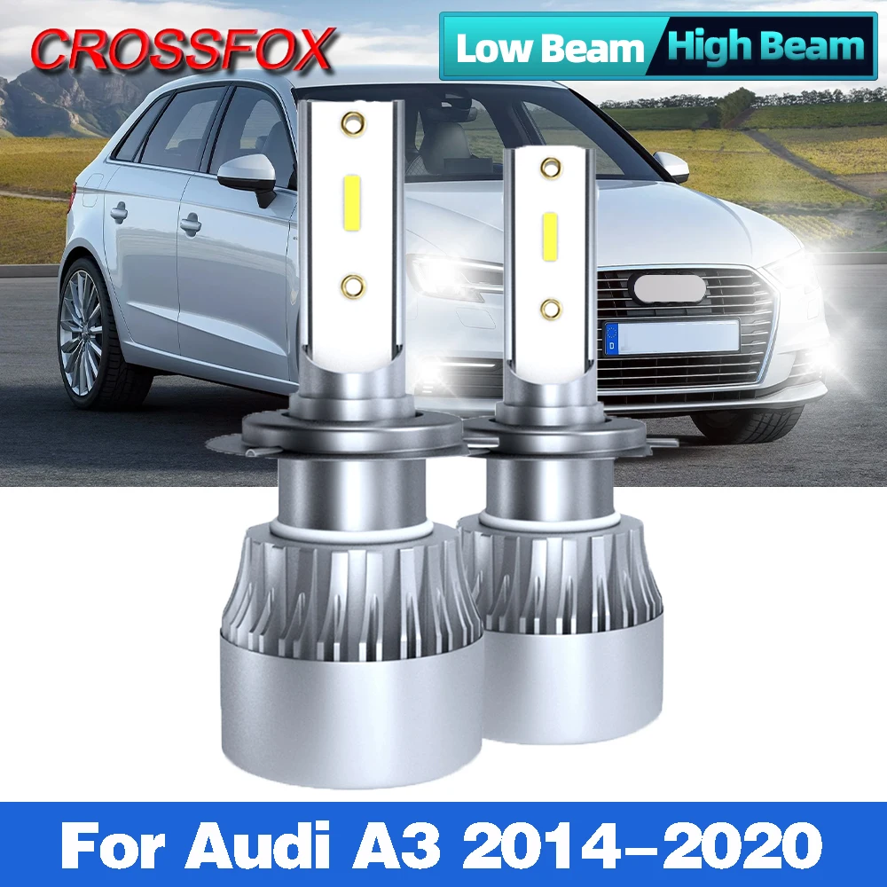 

H7 LED COB Light Bulbs Auto Led Headlights 6000k White Auto Headlamp CSP LED Turbo Lamp For Audi A3 2014-2020 Headlights