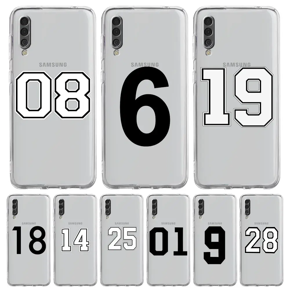 

Fashion Black Number football Phone Case For Samsung Galaxy A12 A32 A50 A70 A20E A20S A10S A22 A30 A40 A52S A72 5G A02S Cover