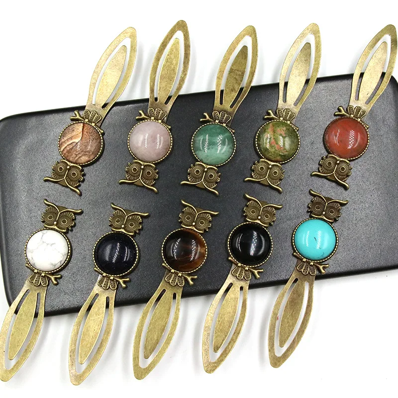 Винтажная закладка в виде совы драгоценный камень инкрустированная драгоценным