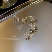 korean luxury fashion inlaid zircon butterfly earrings without ear holes ear bone clip super fairy earrings jewelry gift
